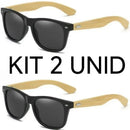 Kit 2 Óculos de Sol Masculinos em Madeira Bambu