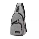 Bolsa de Ombro Masculina Anti-Roubo com Carregador USB
