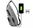 Bolsa de Ombro Masculina Anti-Roubo com Carregador USB